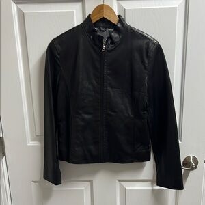 Guess Black Leather Moto Jacket